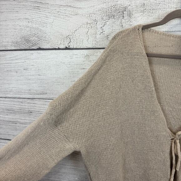 Shein Plus Size Cream Taupe Lightweight Knit Tie Front Sweater Size 5XL(22) - Picture 2 of 6